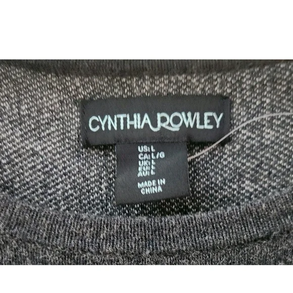 Cynthia Rowley Charcoal Gray Sweater Dress Womens Size Large New NWT - Picture 6 of 8